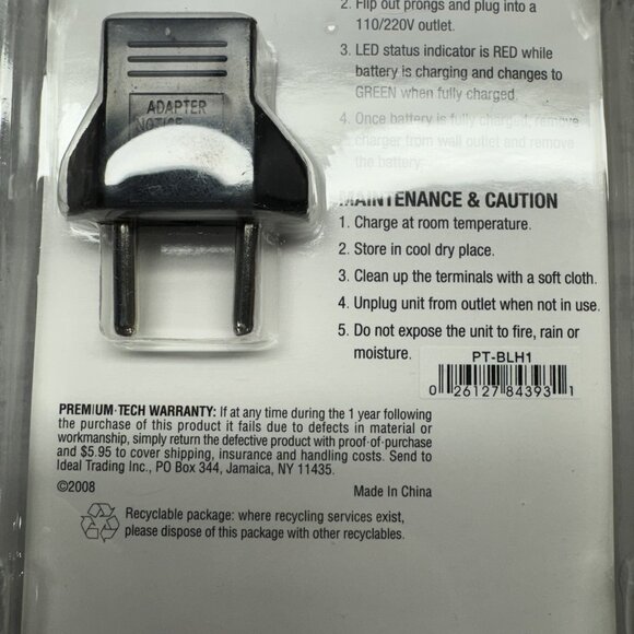 Premium Tech Battery And Charger for Olympus BLH-1 7.4v 2000mAh 110/240v - Picture 6 of 8